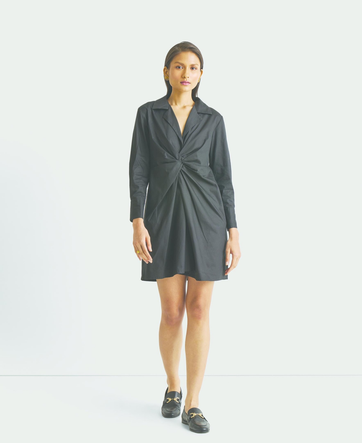 Reistor Women’s Front Twist Dress – Black Reistor Women’s Front Twist Dress – Black
