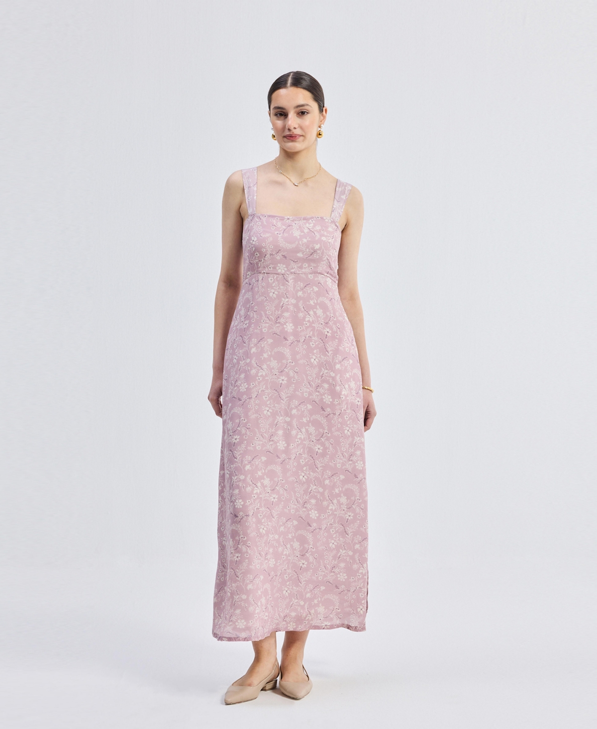 Reistor Women’s Perfect Floral Maxi with Tapered Straps in Pink – Blossom blush Reistor Women’s Perfect Floral Maxi with Tapered Straps in Pink – Blossom blush