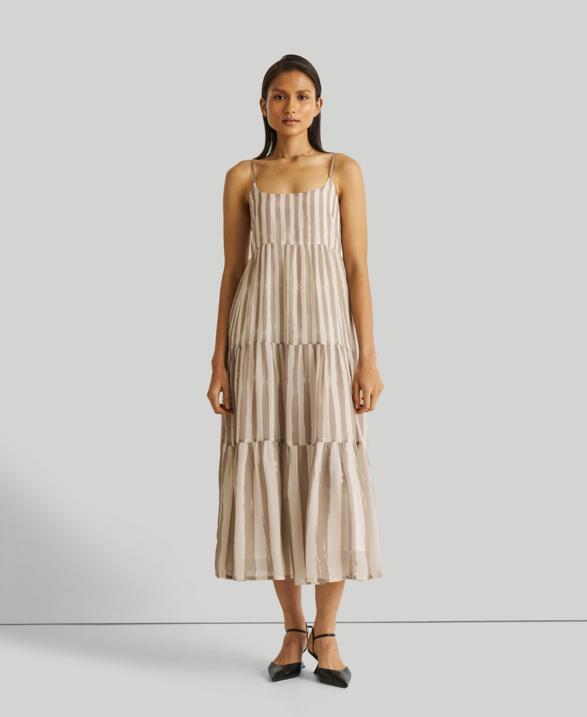 Reistor Women’s Strappy Tiered Maxi Dress – F3 / striped down Reistor Women’s Strappy Tiered Maxi Dress – F3 / striped down