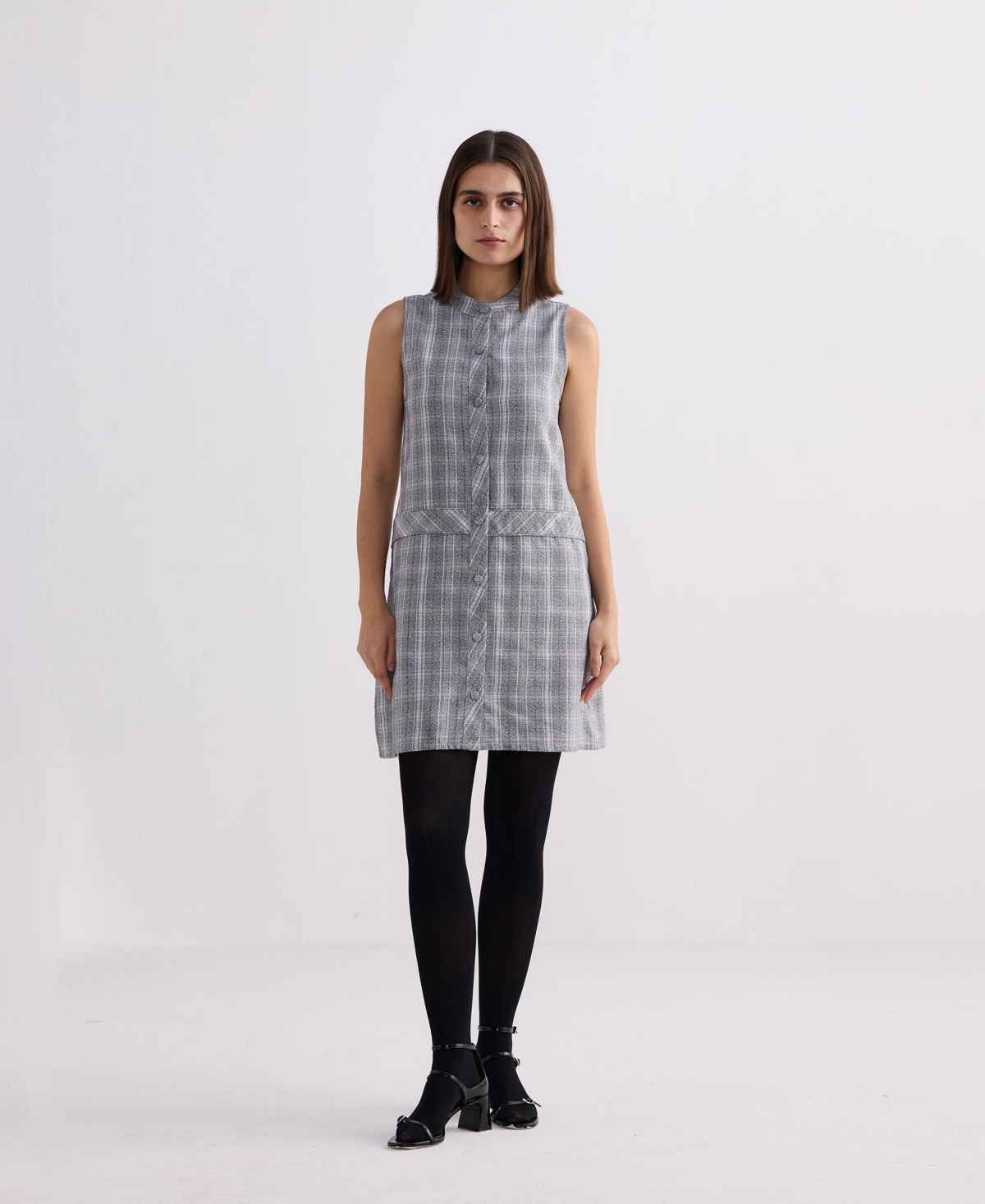 Reistor Women’s The Cotton Tweed Shift Dress – Steel breeze