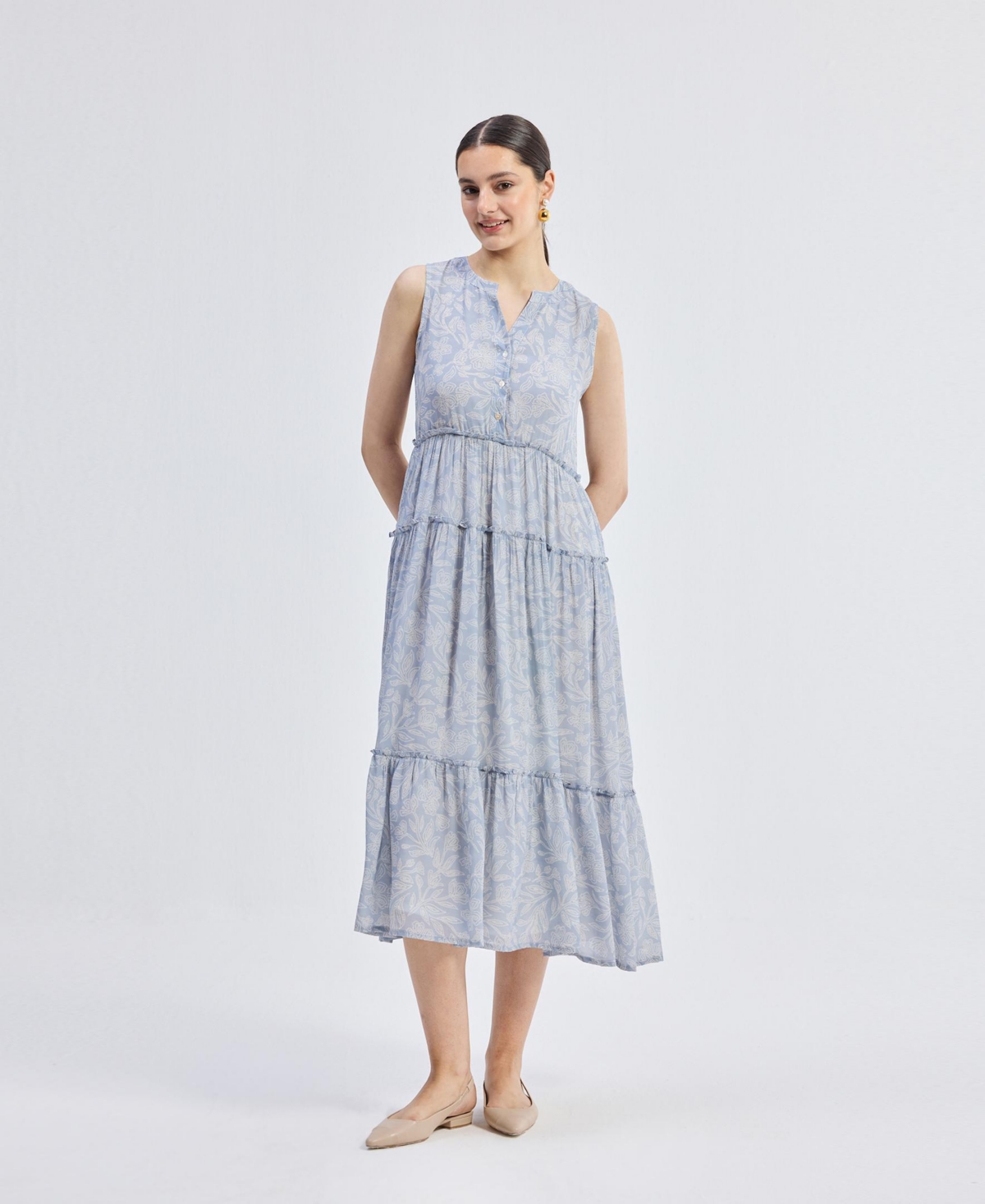 Reistor Women’s The Perfect Resort Floral Midi in Periwinkle Blue – Blue Reistor Women’s The Perfect Resort Floral Midi in Periwinkle Blue – Blue
