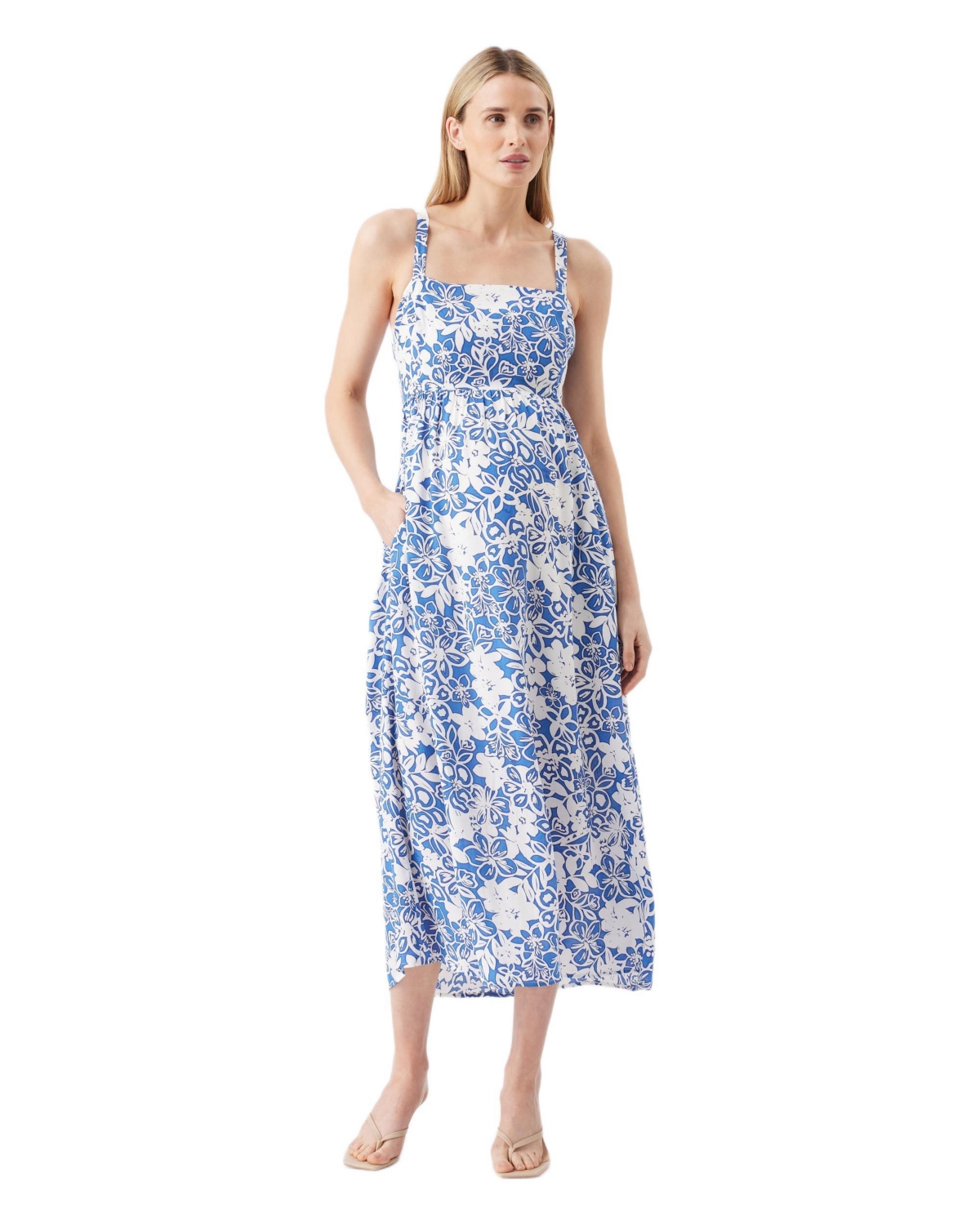 Ripe Maternity Women’s Nahla Longline Dress – Royal / white Ripe Maternity Women’s Nahla Longline Dress – Royal / white