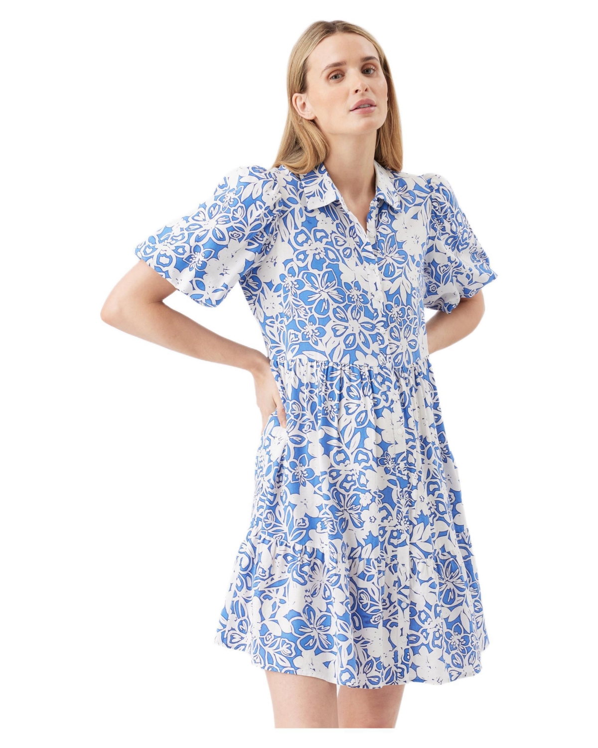 Ripe Maternity Women’s Ripe Nahla Linen Dress – Royal / white