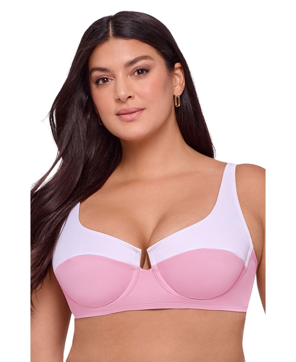 S3 Apparel Women’s Supportive Tall Underwire Colorblock Bikini Swimsuit Top – Coquette colorblock