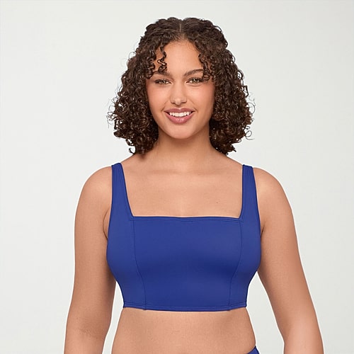 S3 Swim Womens Bralette Bikini Swimsuit Top, Large, Blue