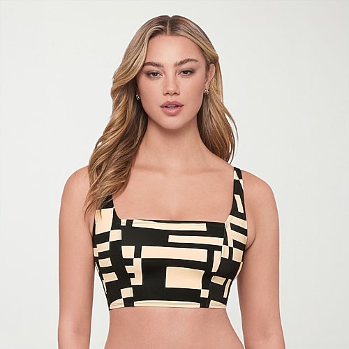S3 Swim Womens Floral Bralette Bikini Swimsuit Top, Medium, Beige S3 Swim Womens Floral Bralette Bikini Swimsuit Top, Medium, Beige