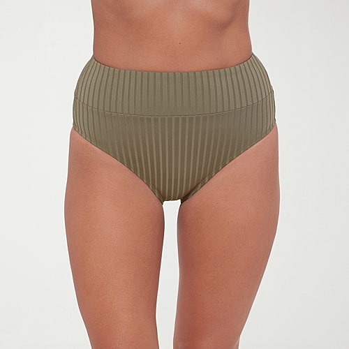 S3 Swim Womens Moderate Coverage High Waist Bikini Swimsuit Bottom, Small, Green
