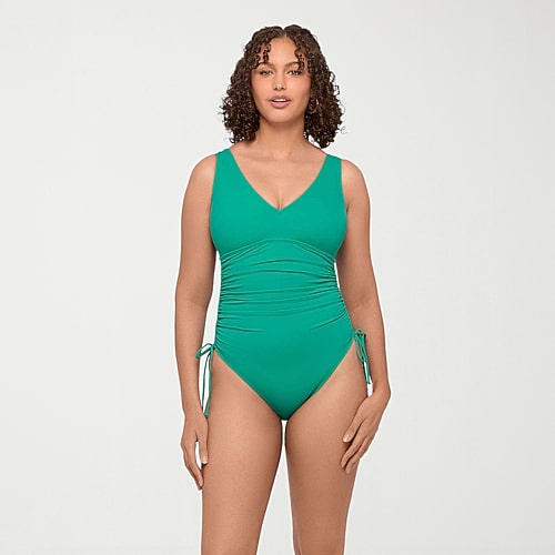 S3 Swim Womens Moderate Coverage One Piece Swimsuit, Large, Green