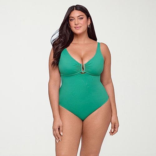 S3 Swim Womens Moderate Coverage One Piece Swimsuit, Medium, Green