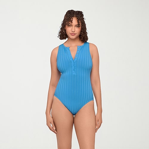 S3 Swim Womens Moderate Coverage One Piece Swimsuit, Small, Blue