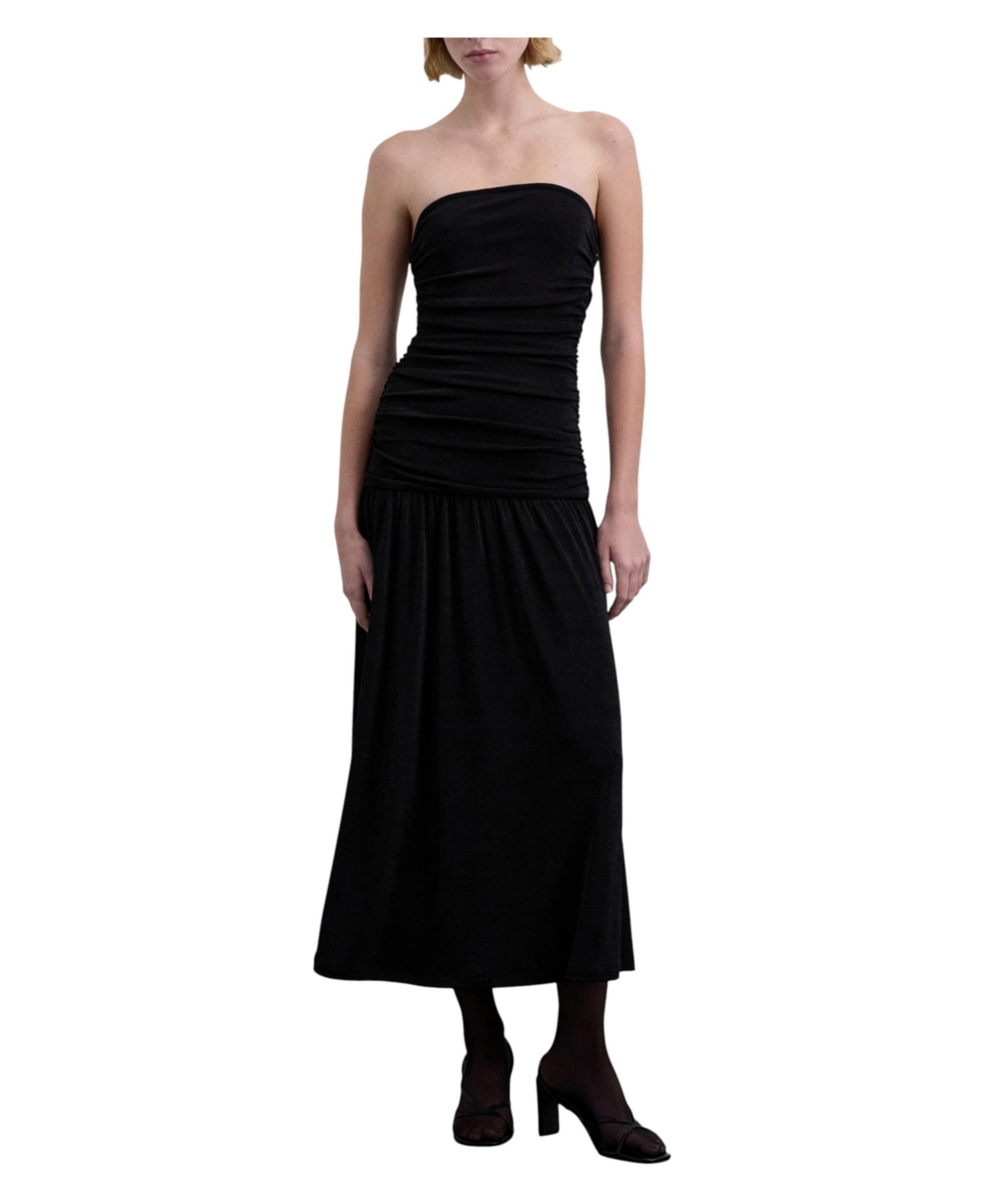 Scalpers Women’s Gathered Knit Dress – Black Scalpers Women’s Gathered Knit Dress – Black