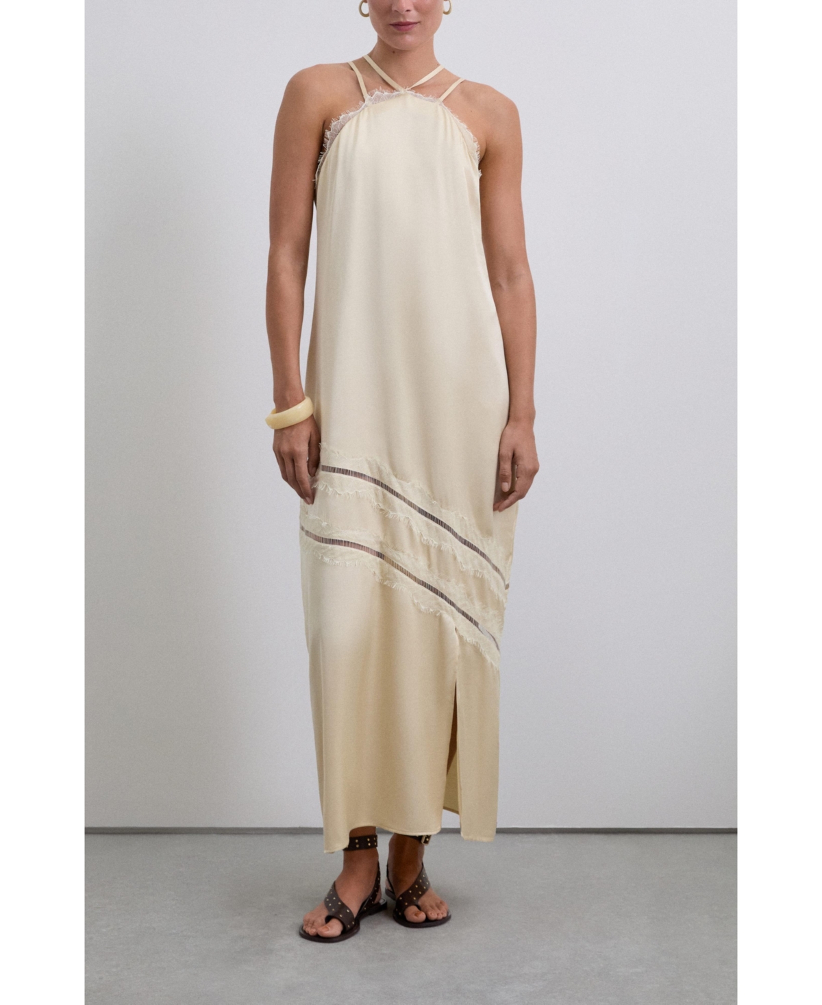 Scalpers Women’s Laceslip Dress – Ecru