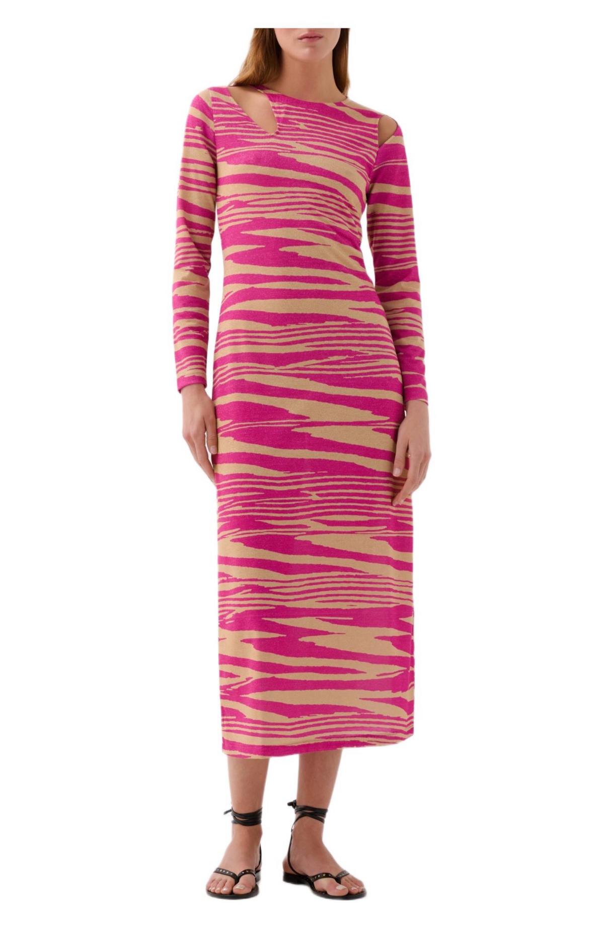 Scalpers Women’s Zebra Lurex Jersey Dress – Pink Scalpers Women’s Zebra Lurex Jersey Dress – Pink