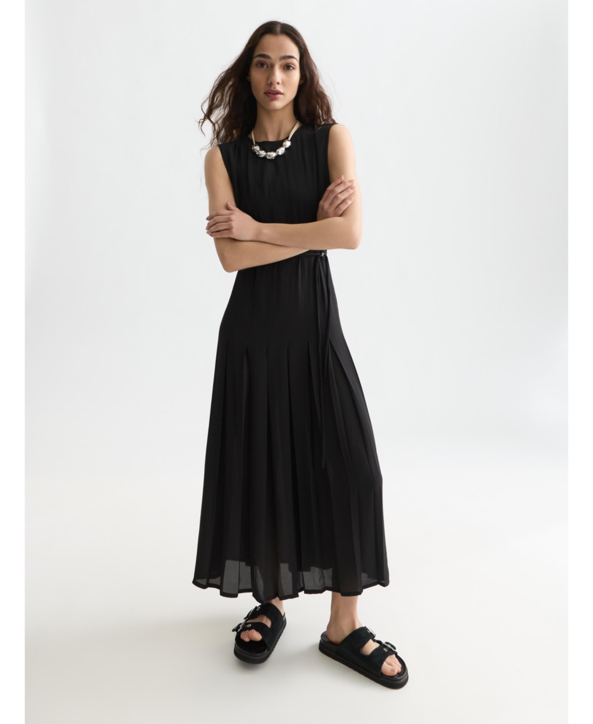 Scotch & Soda Women’s Scotch and Soda Dresses Pleated Ankle Length Dress, Meteorite – Meteorite Scotch & Soda Women’s Scotch and Soda Dresses Pleated Ankle Length Dress, Meteorite – Meteorite