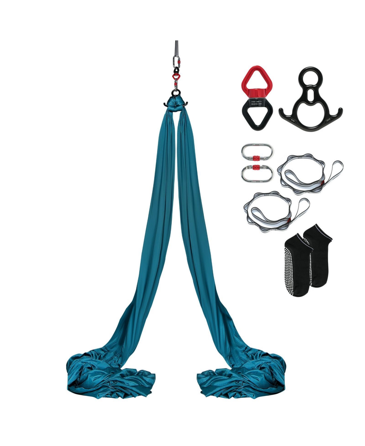 Sevorley Aerial Silk Yoga Swing Kit, 8.7 Yards, Nylon Hammock with Rigging Hardware, Green – Green