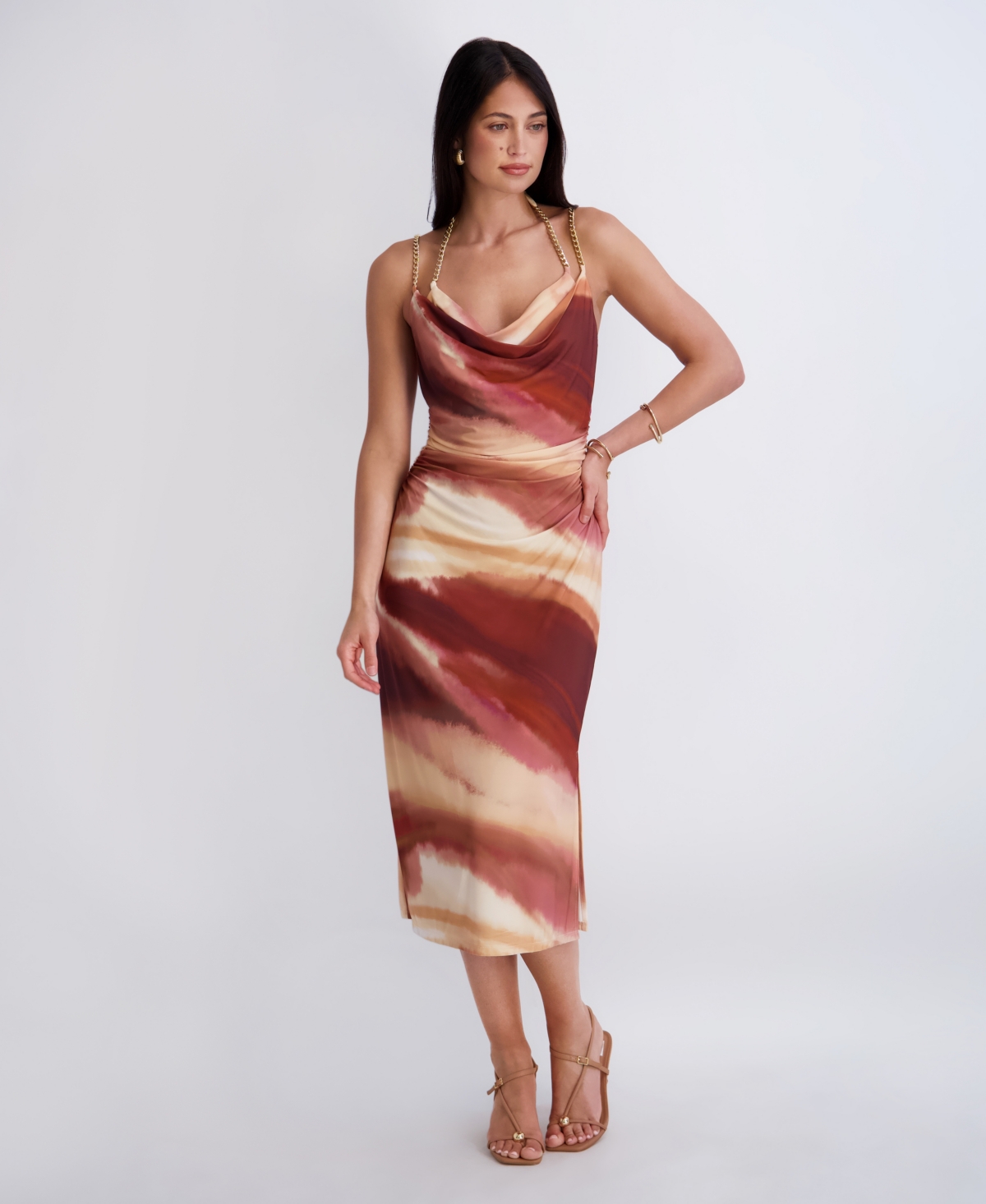Siena Women’s Cowl Neck Printed Jersey Midi Dress – Multi Siena Women’s Cowl Neck Printed Jersey Midi Dress – Multi
