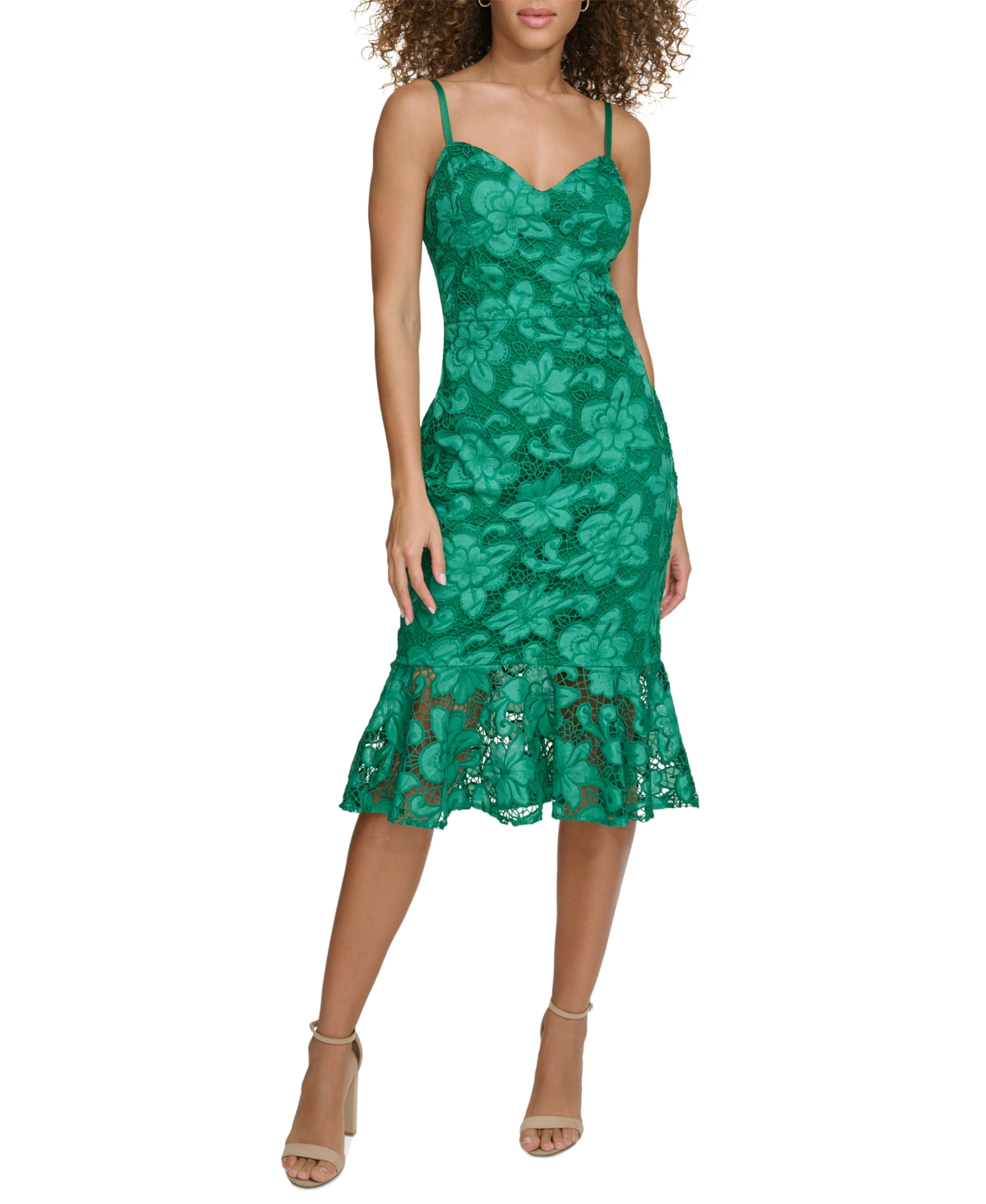 Siena Women’s Lace Fit & Flare Dress – Green Siena Women’s Lace Fit & Flare Dress – Green