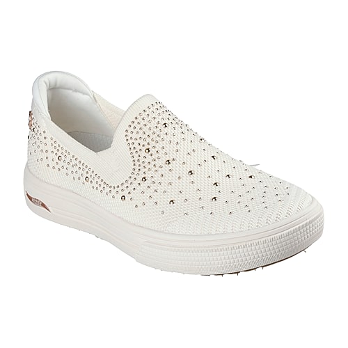 Skechers Arch Fit Arcade Martha Stewart Womens Round Closed Toe Slip-On Shoe, 9 Medium, White Skechers Arch Fit Arcade Martha Stewart Womens Round Closed Toe Slip-On Shoe, 9 Medium, White