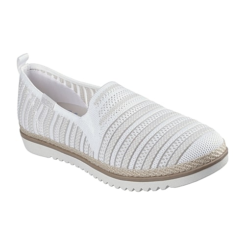 Skechers Bobs Flexpadrille Lo So Chic Womens Round Closed Toe Slip-On Shoe, 10 Medium, White Skechers Bobs Flexpadrille Lo So Chic Womens Round Closed Toe Slip-On Shoe, 10 Medium, White