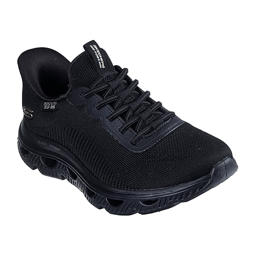 Skechers Bobs Hands Free Slip-Ins Hands Free Bobs Arc Waves Womens Slip-On Walking Shoes, 6 1/2 Medium, Black