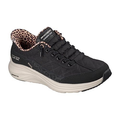Skechers Hands Free Slip-Ins Cozy Fit Contour Foam Womens Slip-On Walking Shoes, 8 Medium, Black