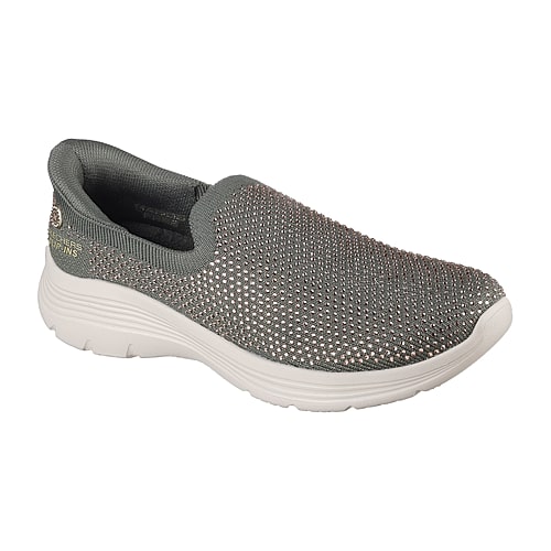 Skechers Hands Free Slip-Ins Martha Stewart Bedford Genuine Gem Womens Slip-On Walking Shoes, 7 1/2 Medium, Green
