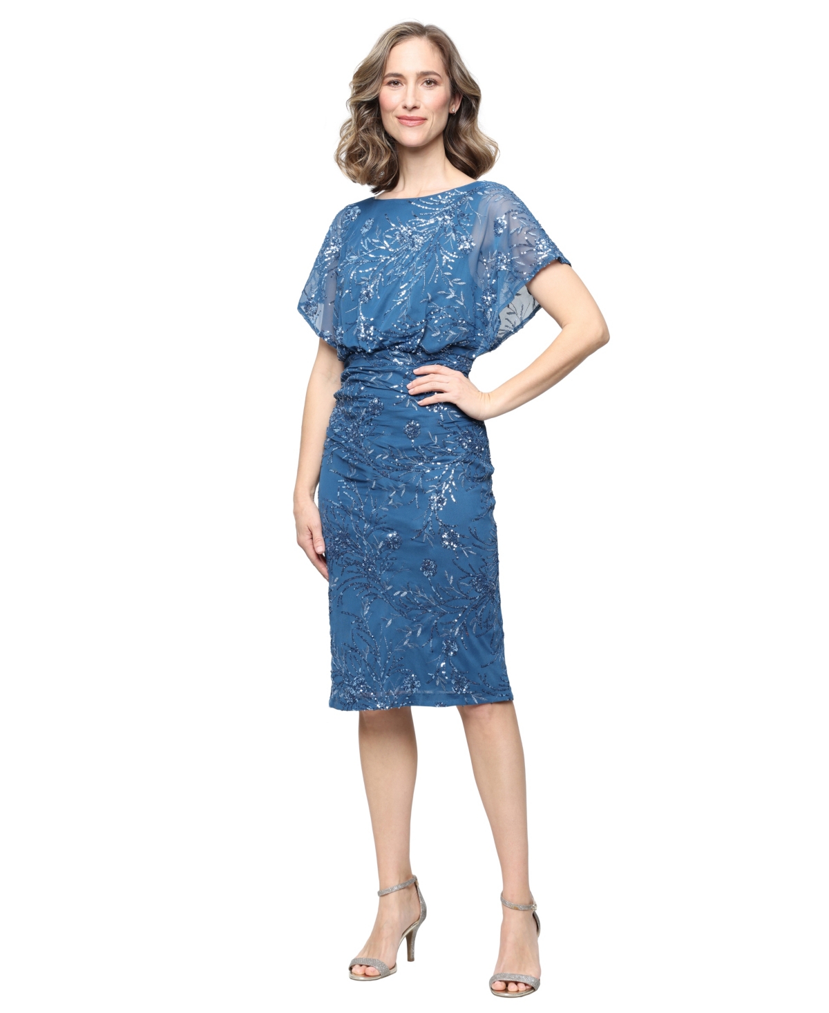 Sl Fashions Women’s Embroidered Crewneck Dress – Cerulean Sl Fashions Women’s Embroidered Crewneck Dress – Cerulean