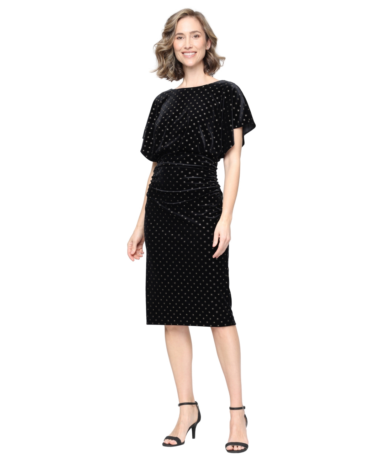 Sl Fashions Women’s Sequin Velvet Dress – Black/Gold Sl Fashions Women’s Sequin Velvet Dress – Black/Gold
