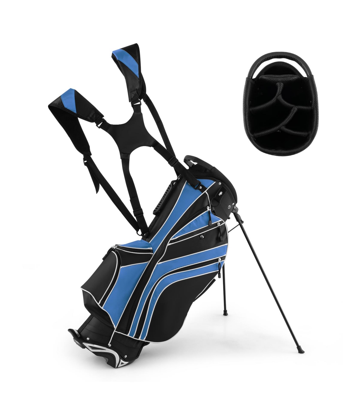 Slickblue Golf Stand Bag Lightweight and Portable Golf Cart Bag with Shoulder Strap – Blue Slickblue Golf Stand Bag Lightweight and Portable Golf Cart Bag with Shoulder Strap – Blue