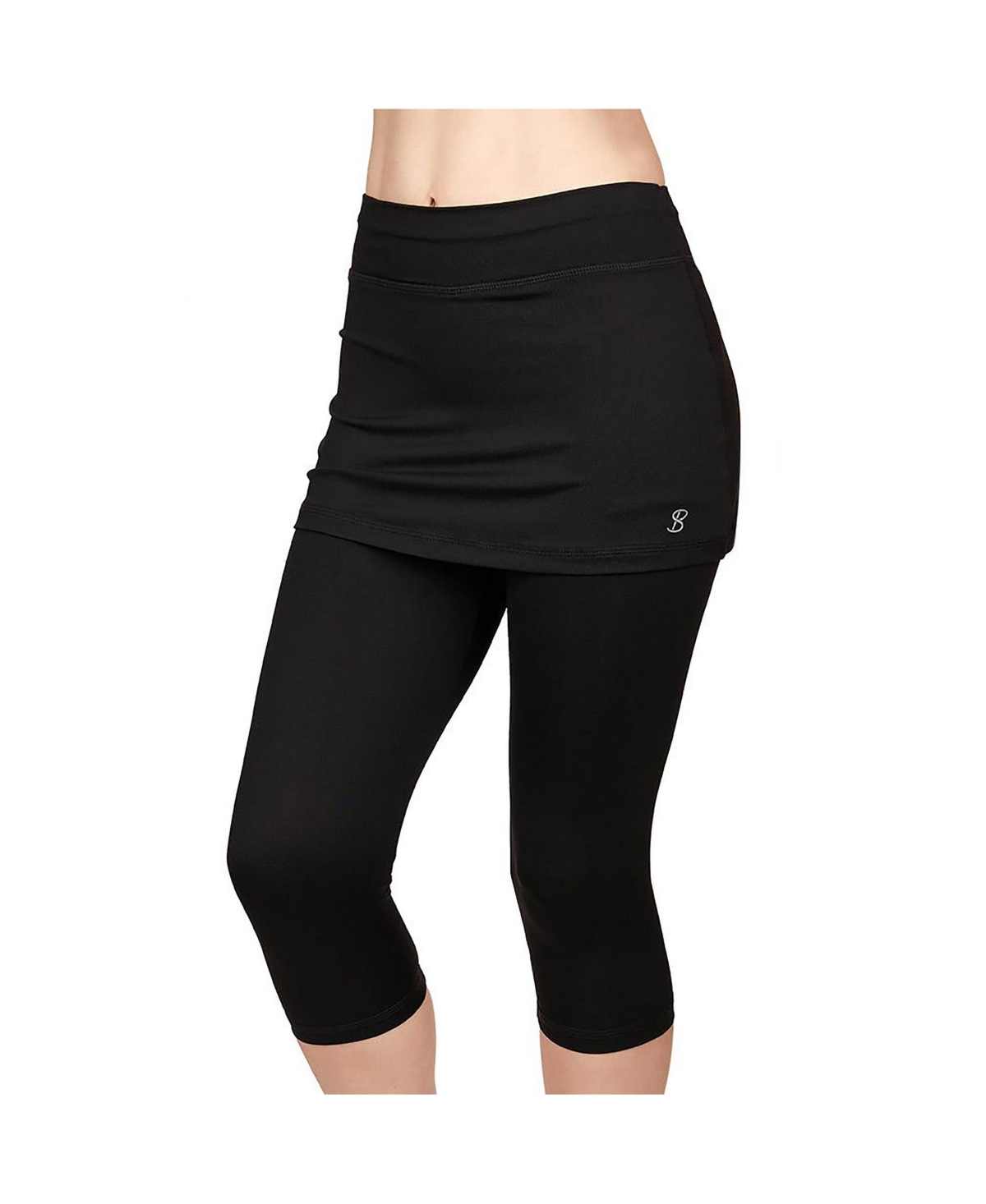 Sofibella Women’s Uv Staples Abaza 13in Tennis Skirt with Capri Leggings – Black Sofibella Women’s Uv Staples Abaza 13in Tennis Skirt with Capri Leggings – Black