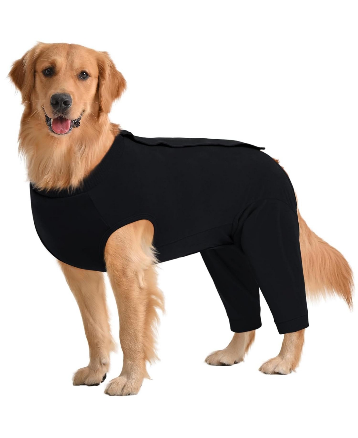 Soft Recovery Onesie Surgical Suit with Rear Leg Sleeves and Abdominal Cover for Dogs – Black Soft Recovery Onesie Surgical Suit with Rear Leg Sleeves and Abdominal Cover for Dogs – Black