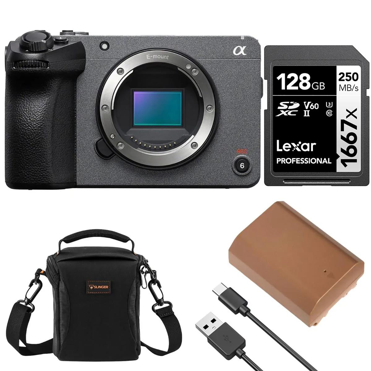 Sony FX30 Super 35 Cinema Line Camera Bundle With Spare Battery, 64GB V60, Uhs-ii Sd Card, Shoulder Bag – Black Sony FX30 Super 35 Cinema Line Camera Bundle With Spare Battery, 64GB V60, Uhs-ii Sd Card, Shoulder Bag – Black