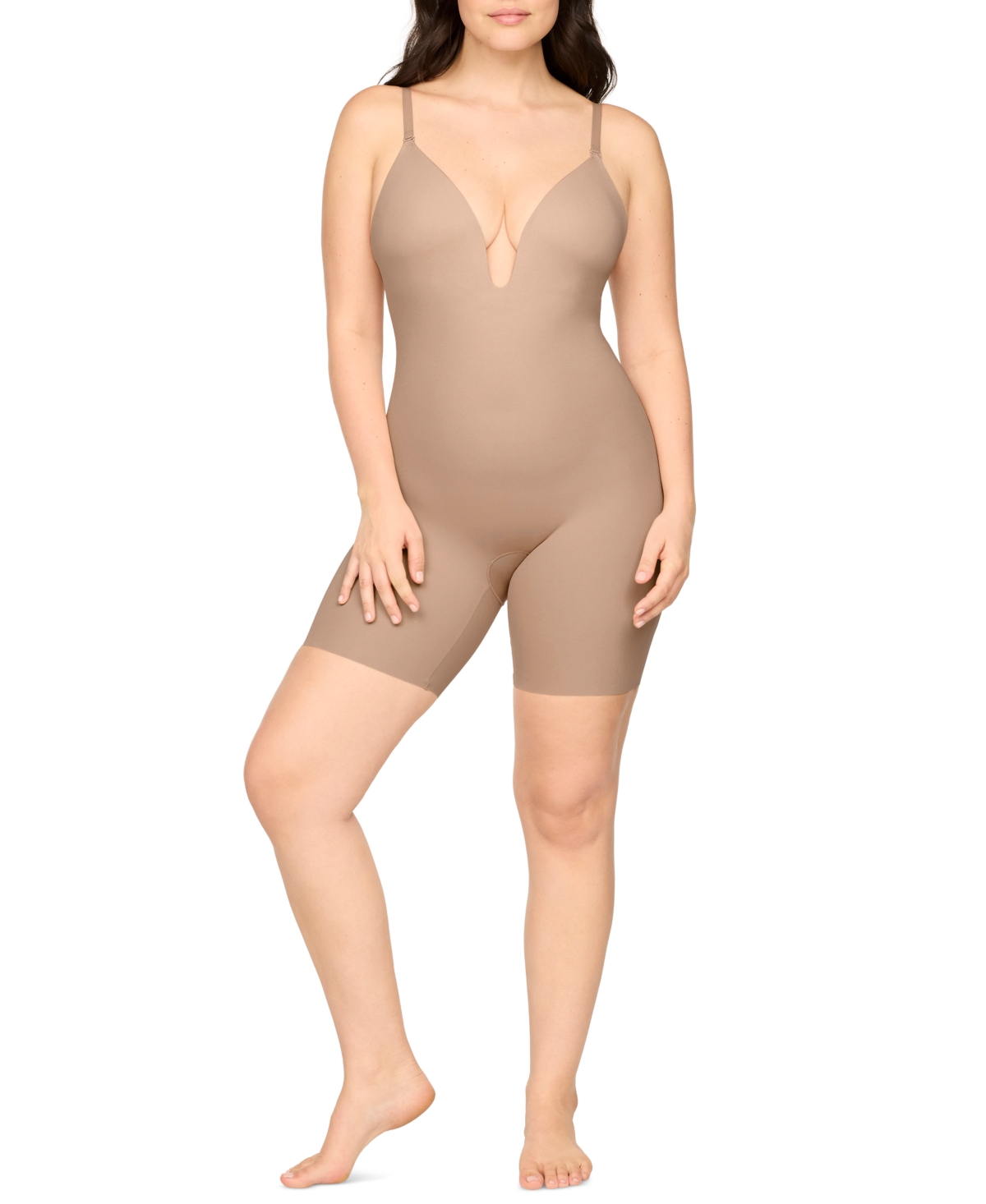 Spanx Women’s Suit Your Fancy Plunge Low-Back Tummy-Control Bodysuit – Chai Spanx Women’s Suit Your Fancy Plunge Low-Back Tummy-Control Bodysuit – Chai
