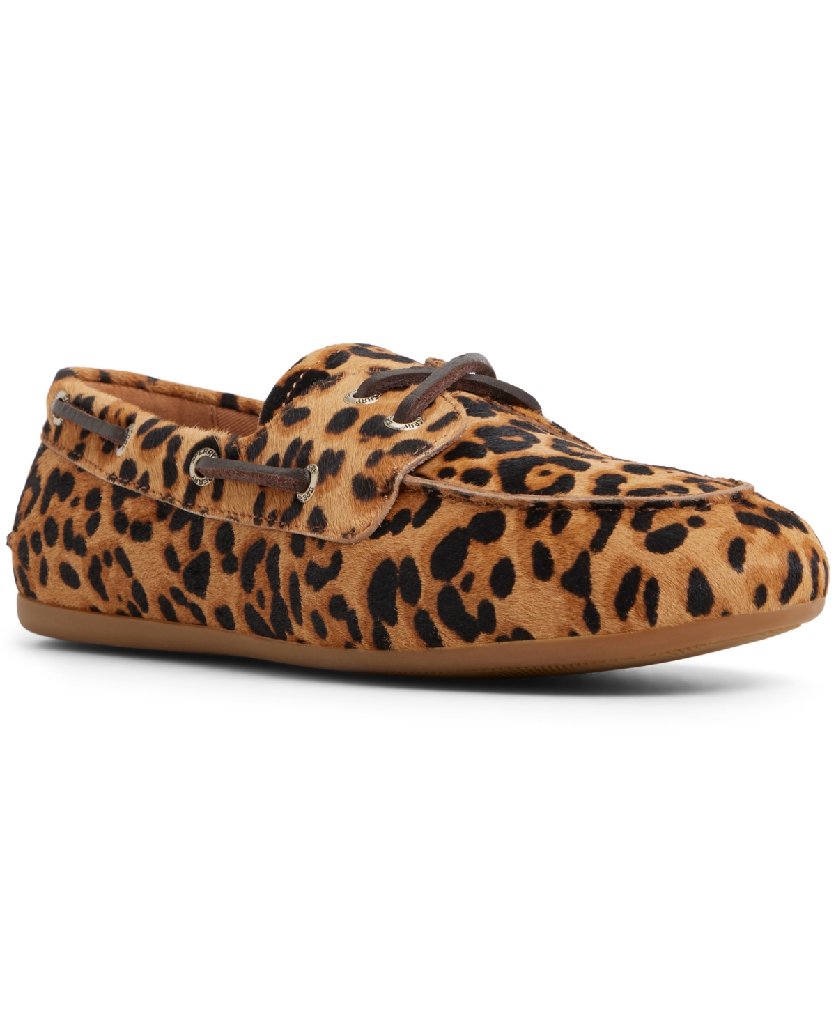 Sperry Women’s Slim Lace-Up Boat Shoes – Pony hair brown primary-multi