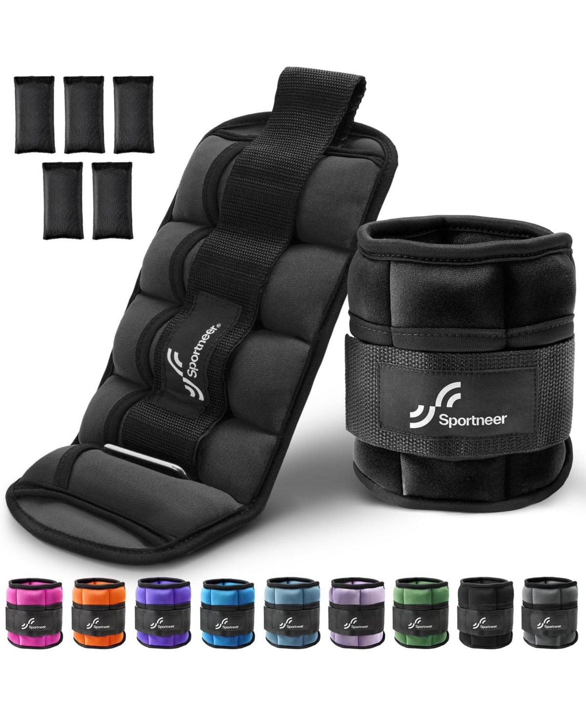 Sportneer Adjustable Ankle Weights 7 lb per Pair with Secure Straps for Yoga Walking Running Aerobics Gym Physical Therapy – Black Sportneer Adjustable Ankle Weights 7 lb per Pair with Secure Straps for Yoga Walking Running Aerobics Gym Physical Therapy – Black