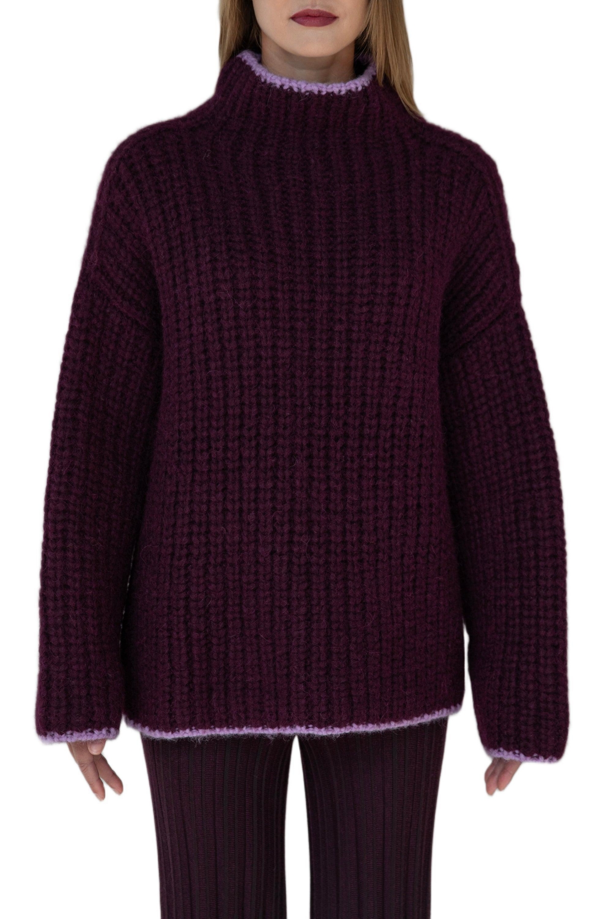 Sskein Women’s Sylvie Handknit Pullover – Aubergine