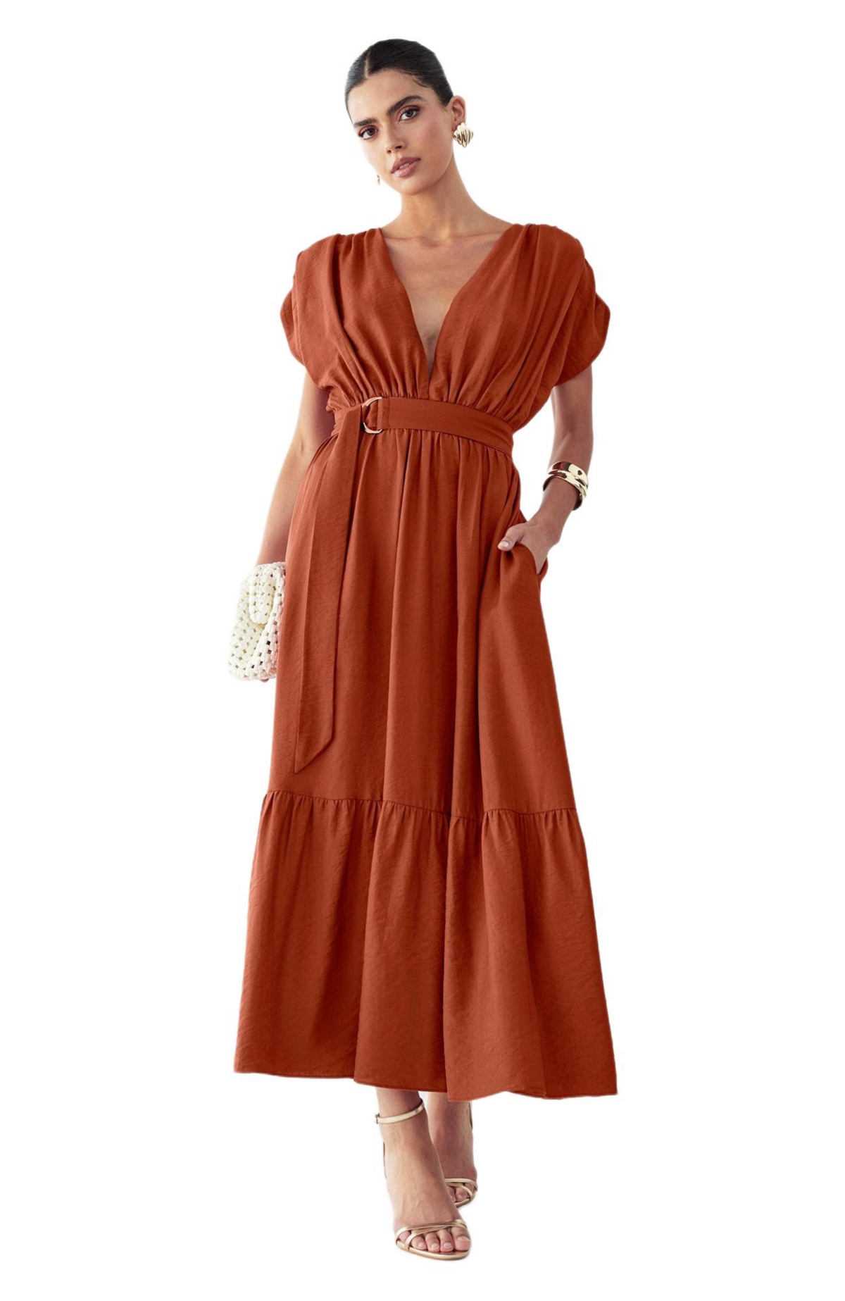 St Mrlo Women’s Este Midi Dress – Rust