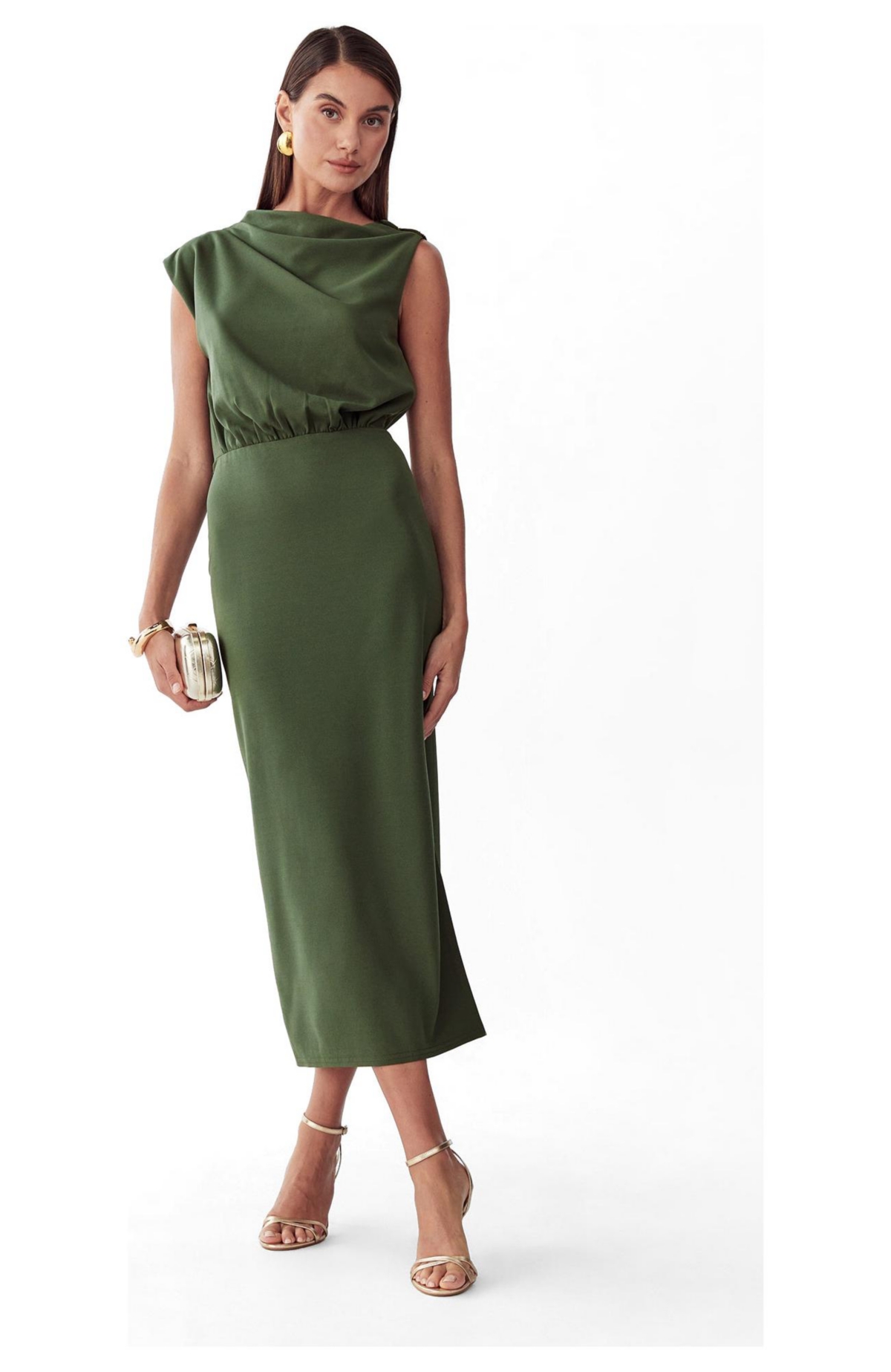 St Mrlo Women’s Lily Midi Dress – Olive St Mrlo Women’s Lily Midi Dress – Olive