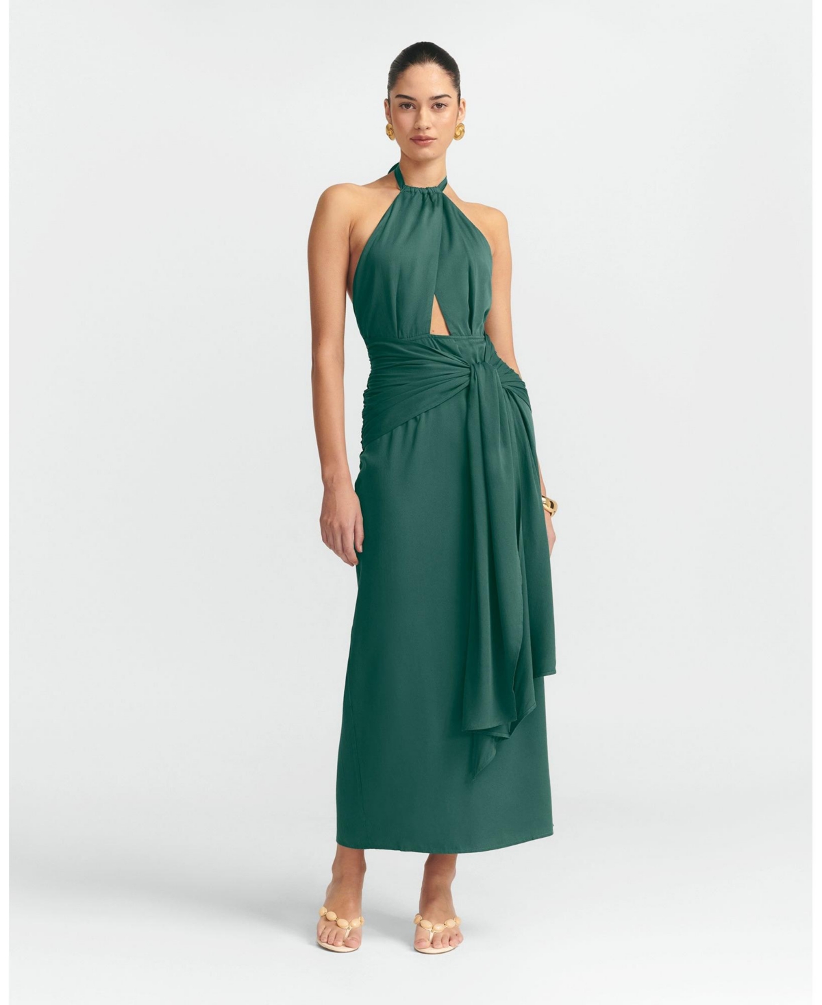 St Mrlo Women’s St Marlo Nessie Midi Dress – Forest green