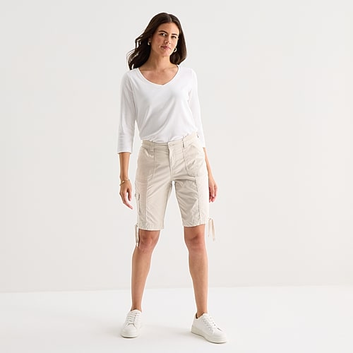 St. John’s Bay Womens 11″ Mid Rise Bermuda Short, 14, Gray St. John’s Bay Womens 11″ Mid Rise Bermuda Short, 14, Gray