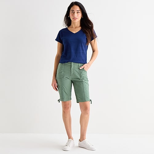 St. John’s Bay Womens 11″ Mid Rise Bermuda Short, 2, Green