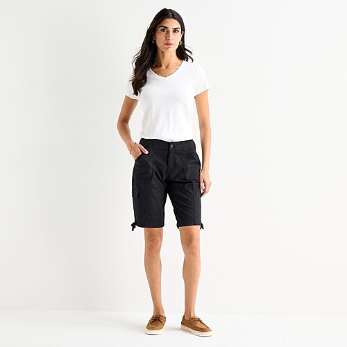 St. John’s Bay Womens 11″ Tall Bermuda Short, 20 Tall, Black St. John’s Bay Womens 11″ Tall Bermuda Short, 20 Tall, Black