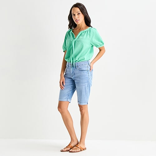 St. John’s Bay Womens 11″ Tall Bermuda Short, 20 Tall, Blue St. John’s Bay Womens 11″ Tall Bermuda Short, 20 Tall, Blue