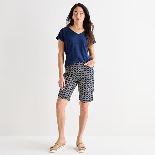 St. John’s Bay Womens 11″ Tall Bermuda Short, 8 Tall, Blue St. John’s Bay Womens 11″ Tall Bermuda Short, 8 Tall, Blue