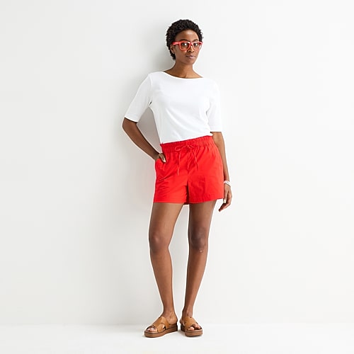 St. John’s Bay Womens Pull-On Short, Petite Medium, Red