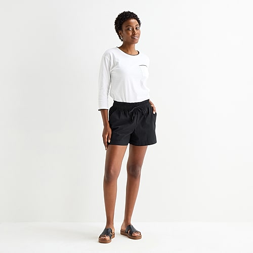 St. John’s Bay Womens Pull-On Short, Petite X-large, Black