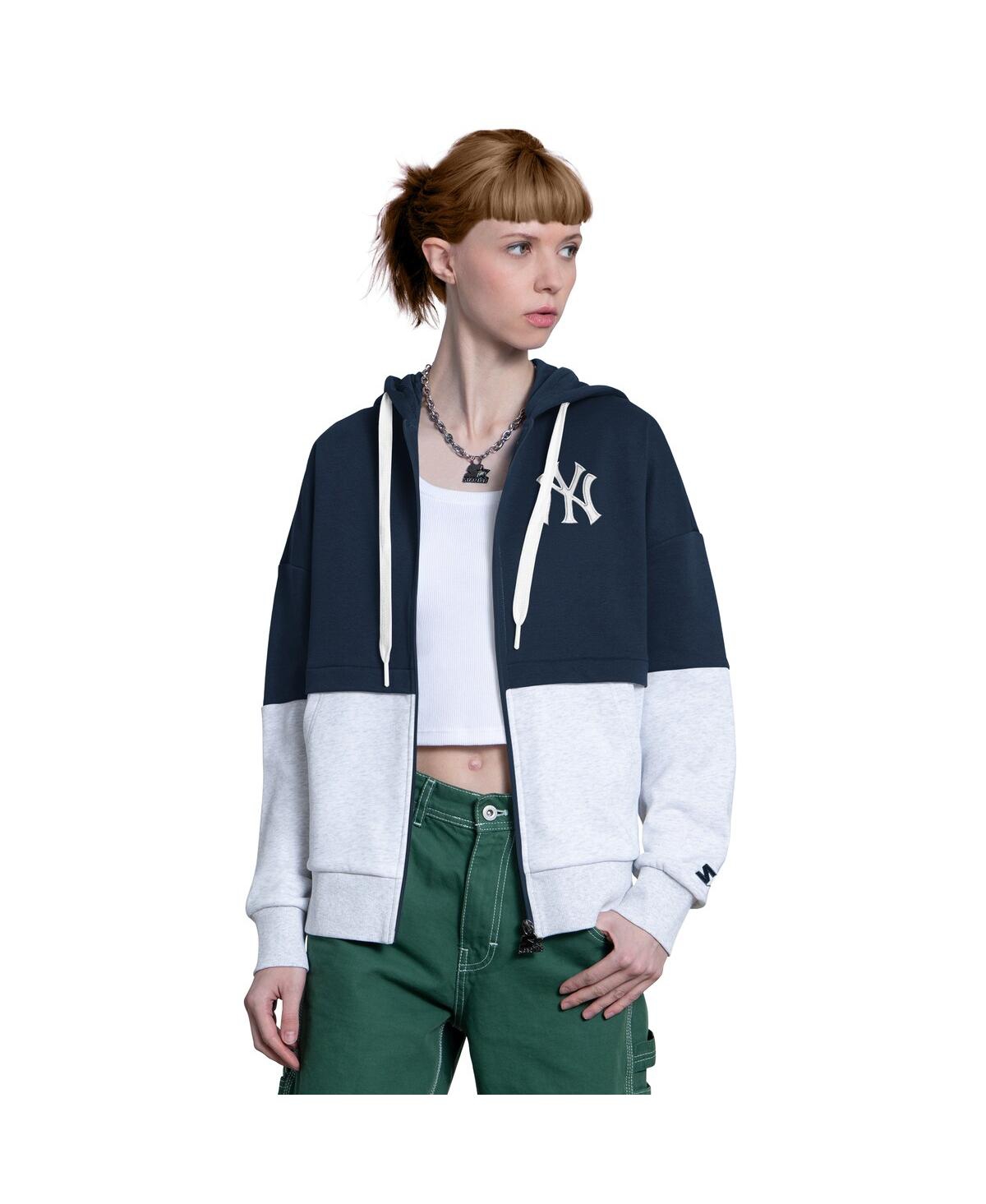 Starter Women’s Navy/Heather Gray New York Yankees Wishbone Full-Zip Hoodie – Navy, Heather Gray Starter Women’s Navy/Heather Gray New York Yankees Wishbone Full-Zip Hoodie – Navy, Heather Gray