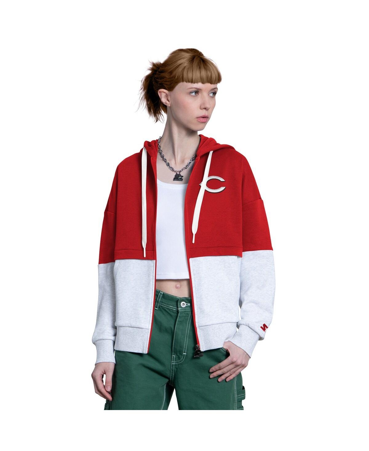 Starter Women’s Red/Heather Gray Cincinnati Reds Wishbone Full-Zip Hoodie – Red, Heather Gray Starter Women’s Red/Heather Gray Cincinnati Reds Wishbone Full-Zip Hoodie – Red, Heather Gray