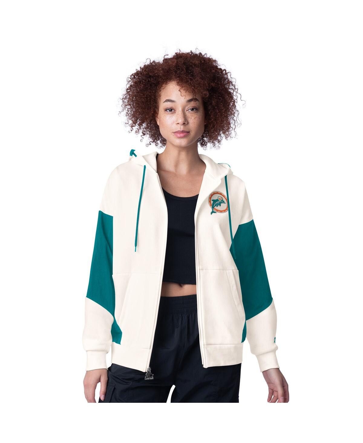 Starter Women’s White Miami Dolphins Scrimmage Full-Zip Hoodie – White, Aqua Starter Women’s White Miami Dolphins Scrimmage Full-Zip Hoodie – White, Aqua