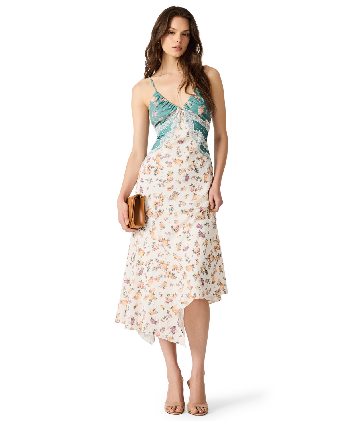 Steve Madden Women’s Alesha Sweetheart Neck Sleeveless Midi Dress – Foliage Green